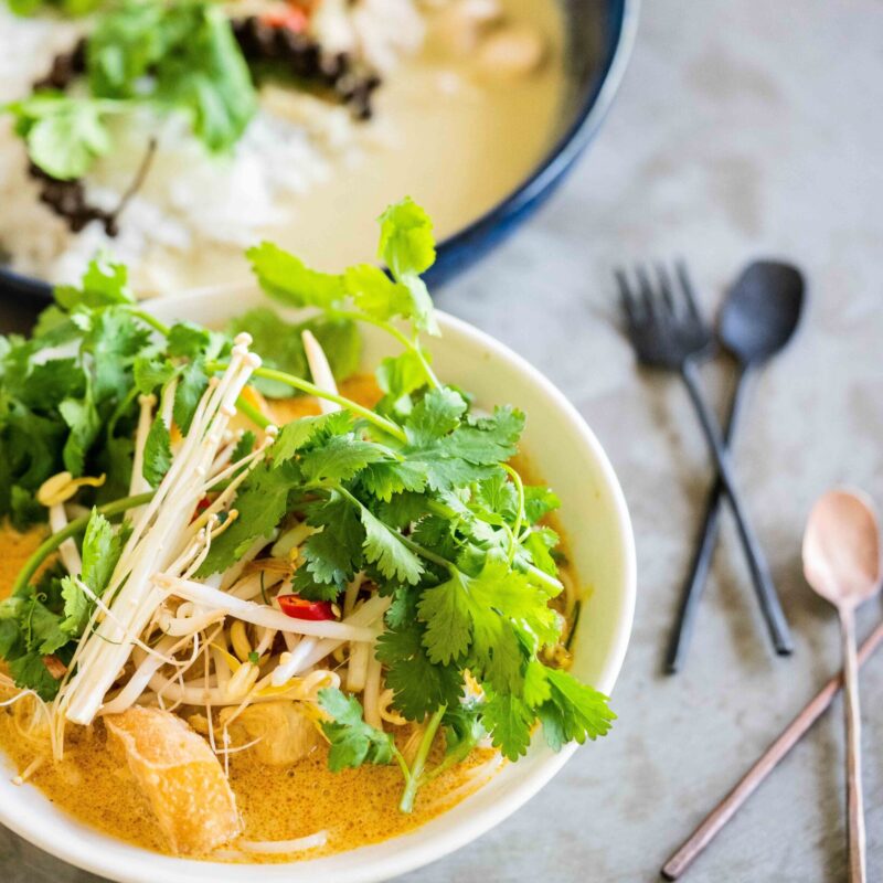 Vegetarian cooking class, Laksa