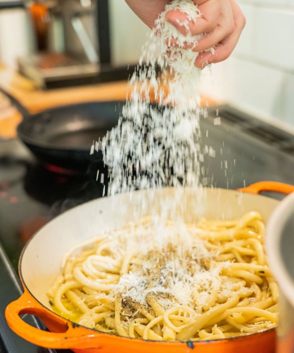 Hand rolled Pici pasta